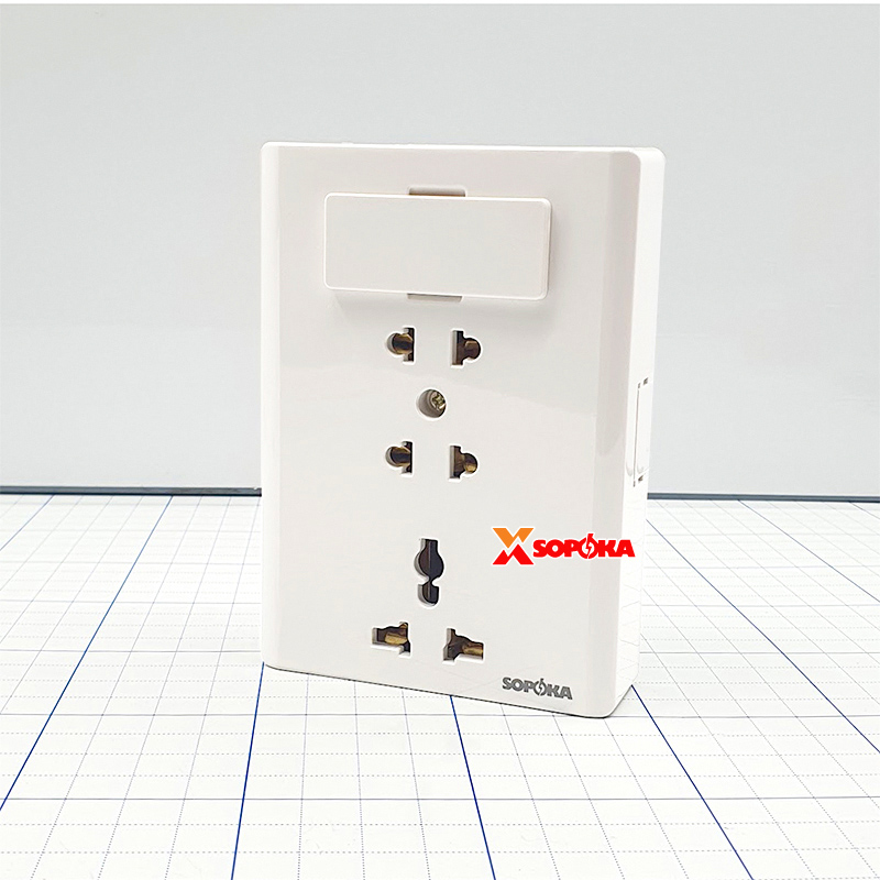 Bảng Điện Lắp Nổi Cao Cấp Dòng E 3 Ổ Cắm E8A SOPOKA