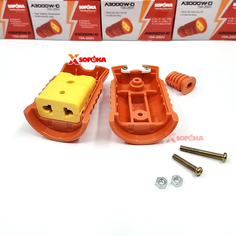 Phích Cắm Điện Âm Siêu Chịu Tải 3000W A3000W-D SOPOKA