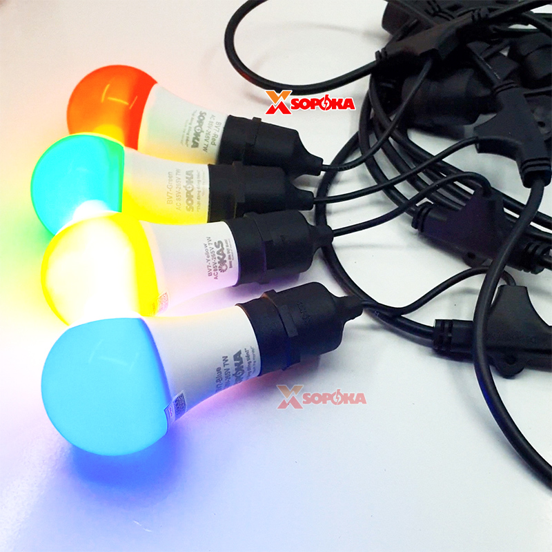 Dây Đui Bóng Đèn Trang Trí 5m 7.5m 10m Loại Thả Màu Đen SOPOKA