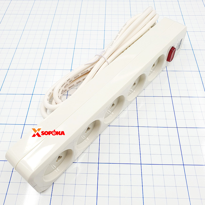 Ổ Cắm Điện 5 Lỗ Chéo Âm Lõi Sứ 2200W – Model 5L2 SOPOKA