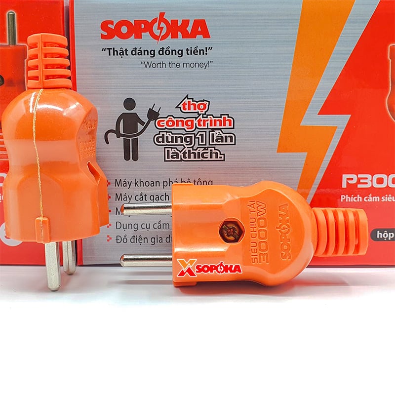 Phích Cắm Điện Dương Siêu Chịu Tải 3000W P3000W2+ SOPOKA