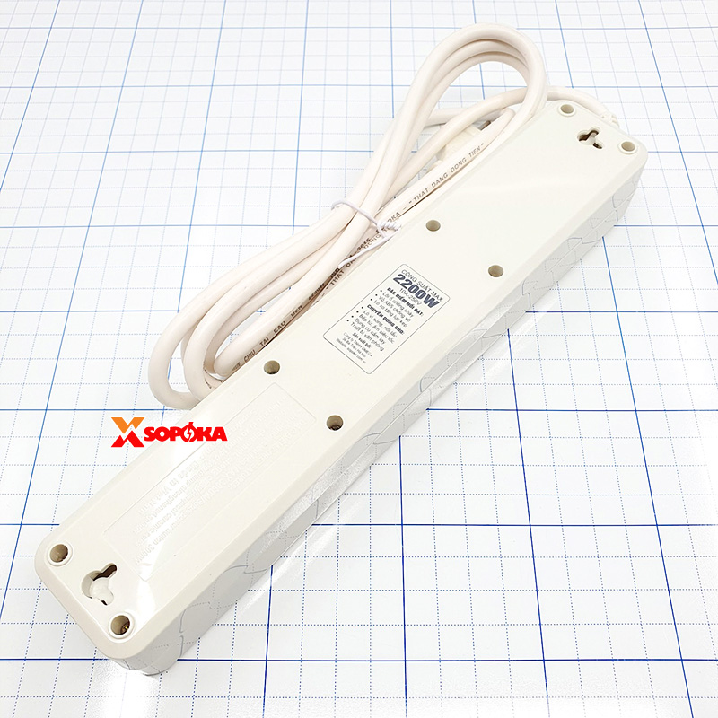 Ổ Cắm Điện 5 Lỗ Chéo Âm Lõi Sứ 2200W – Model 5L2 SOPOKA