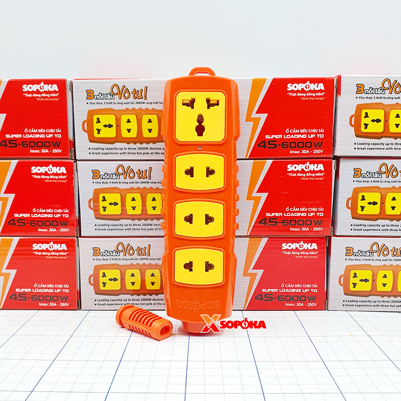 Ổ Cắm Điện 4 Lỗ Không Dây 6000W 4S-6000W SOPOKA