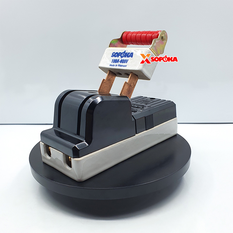 Cầu Dao Đế Sứ 1 Pha 100A 2P 600V Màu Đen D33 SOPOKA