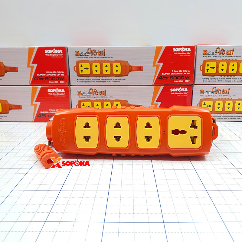 Ổ Cắm Điện 4 Lỗ Không Dây 6000W 4S-6000W SOPOKA