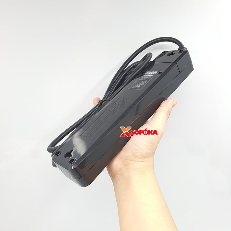 Ổ Cắm Điện 4 Lỗ 2200W Lõi Sứ – SOPOKA 4K | Chống Cháy, Chống “Move”, Công Tắc ON/OFF