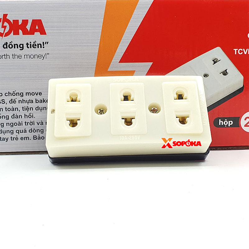 Ổ Cắm Điện Gắn Táp Lô 3 Lỗ T31 SOPOKA 2200W