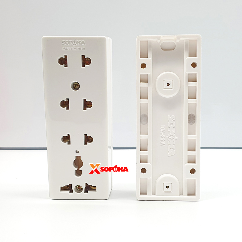 Ổ cắm điện 4 lỗ gắn tường gắn táp lô E26 SOPOKA
