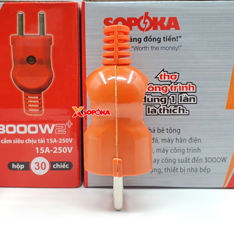 Phích Cắm Điện Dương Siêu Chịu Tải 3000W P3000W2+ SOPOKA
