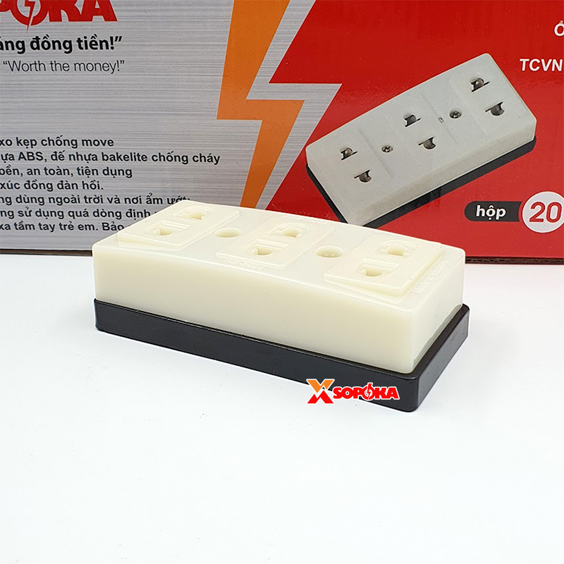 Ổ Cắm Điện Gắn Táp Lô 3 Lỗ T31 SOPOKA 2200W