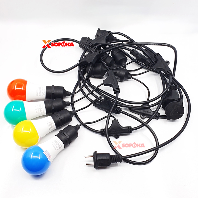 Dây Đui Bóng Đèn Trang Trí 5m 7.5m 10m Loại Thả Màu Đen SOPOKA