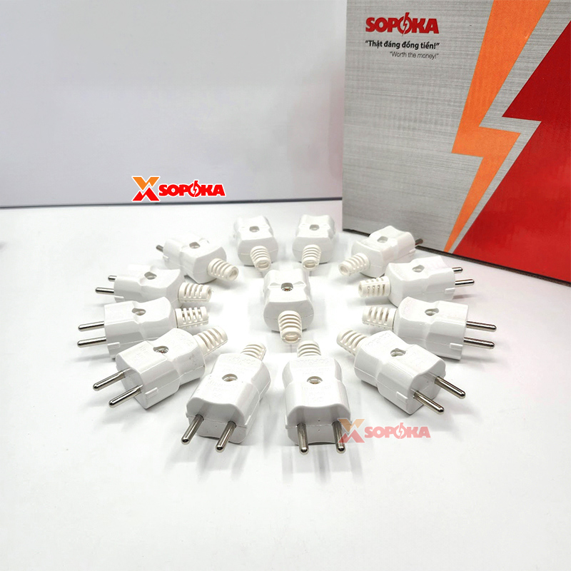 SOPOKA Phích Cắm Siêu Chịu Tải Thân Hẹp P3000W-TH 3000W Ø5 – 15A 250V