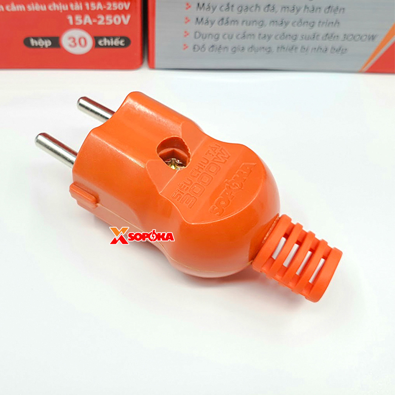 Phích Cắm Điện Dương Siêu Chịu Tải 3000W P3000W2+ SOPOKA