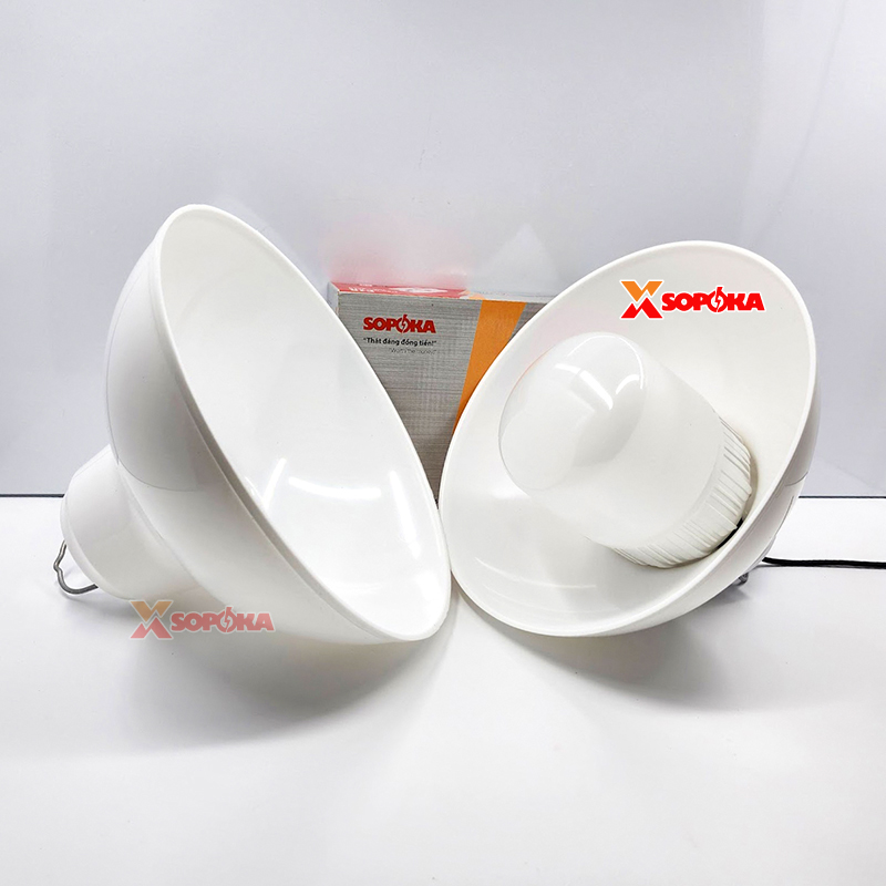 Chóa Đèn (Chao Đèn) Nhựa Có Móc Treo M300 Chống Vỡ Chống Mưa Chịu Nhiệt SOPOKA