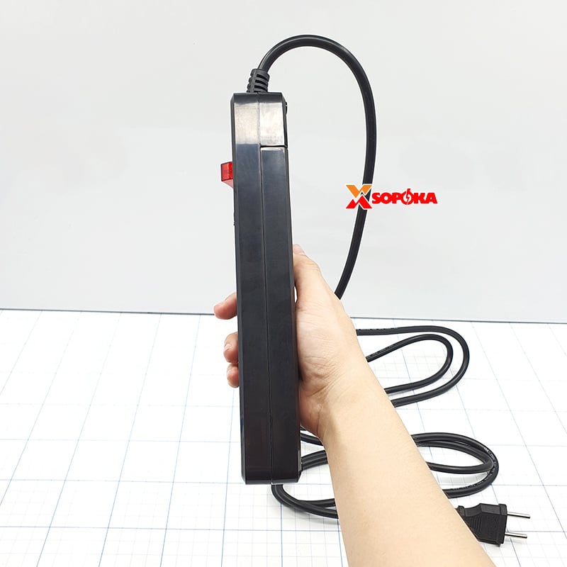 Ổ Cắm Điện 4 Lỗ 2200W Lõi Sứ – SOPOKA 4K | Chống Cháy, Chống “Move”, Công Tắc ON/OFF