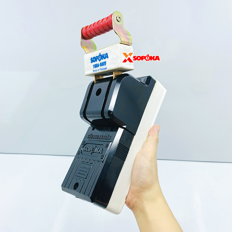 Cầu Dao Đế Sứ 1 Pha 100A 2P 600V Màu Đen D33 SOPOKA