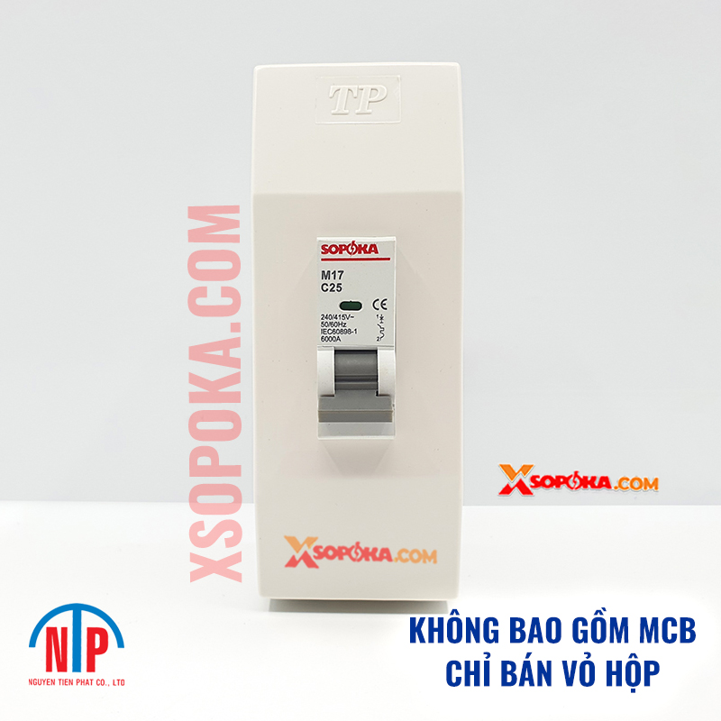 Hộp CB 1 pha 1P Tiến Phát nhựa ABS màu trắng gắn nổi cho MCB 1 tép