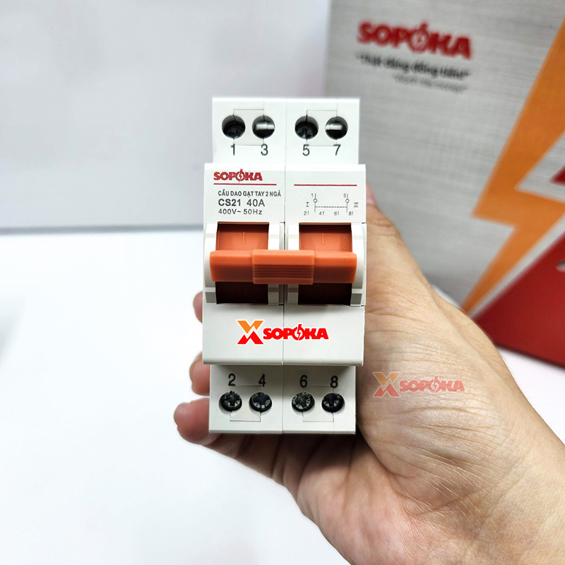 Cầu Dao Gạt Tay 2 Ngã 2P CS2P40A SOPOKA