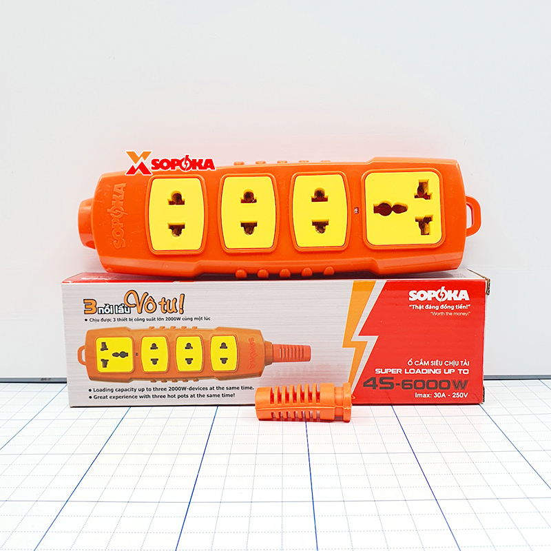 Ổ Cắm Điện 4 Lỗ Không Dây 6000W 4S-6000W SOPOKA
