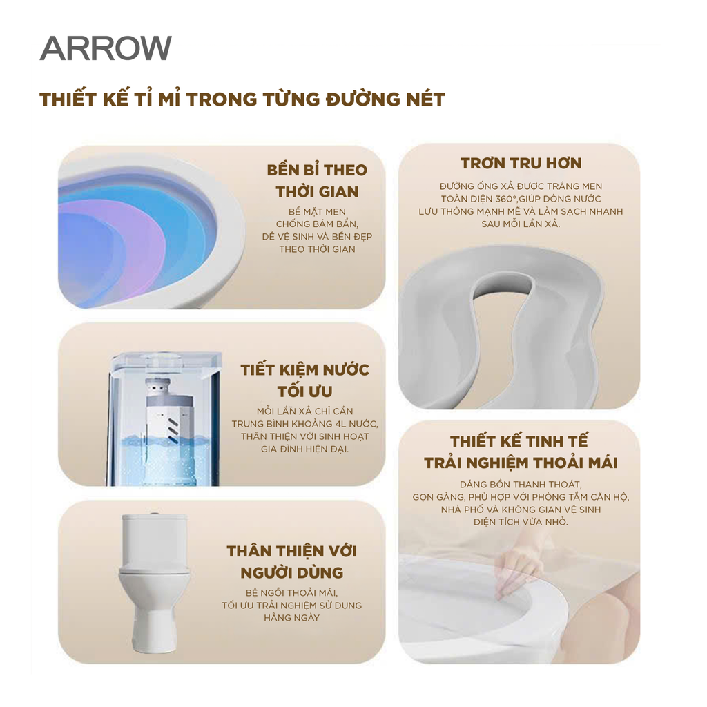 Bồn cầu một khối Arrow AG1003M/AG1003