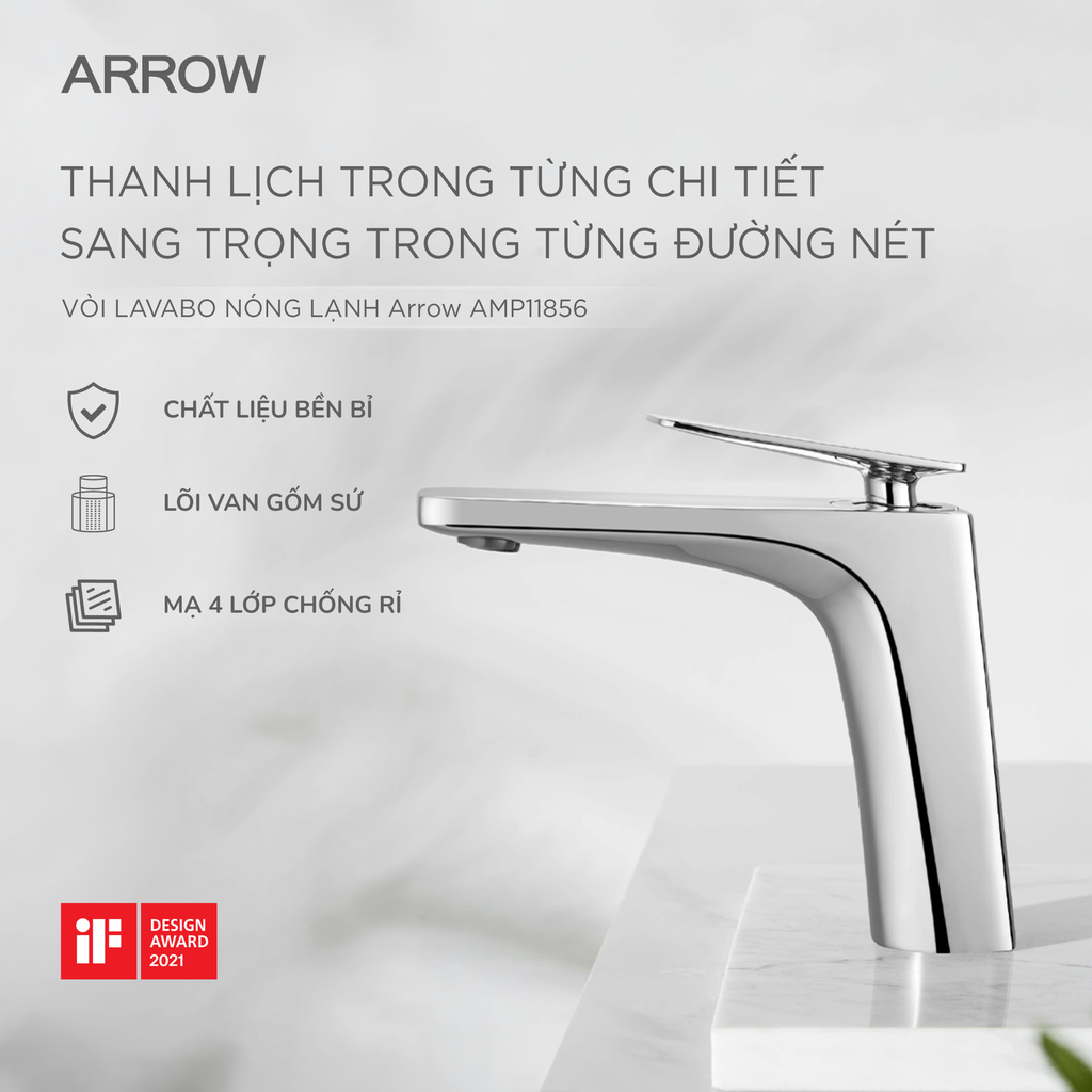 Vòi lavabo nóng lạnh Arrow AMP11856