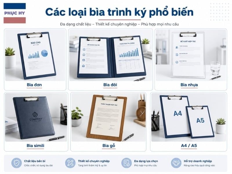 Các loại bìa trình ký văn phòng phổ biến hiện nay