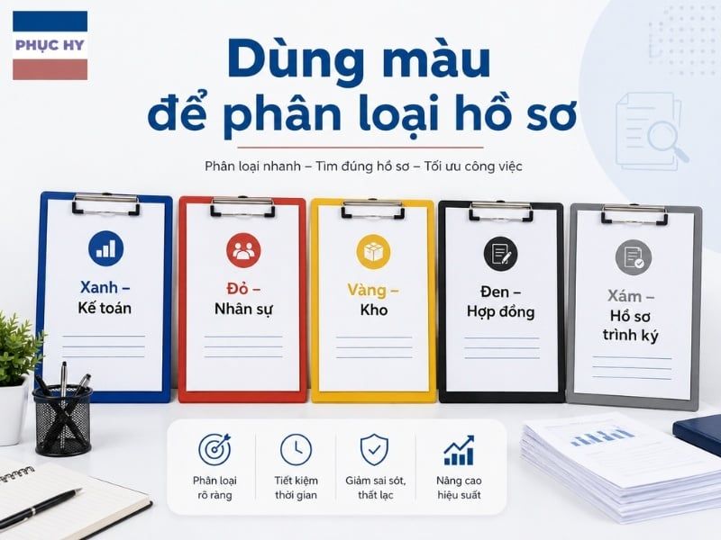 Phân loại màu bìa trình ký theo từng phòng ban