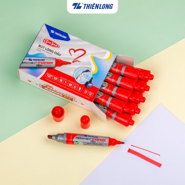 Bút lông dầu mực đỏ Thiên Long PM-09