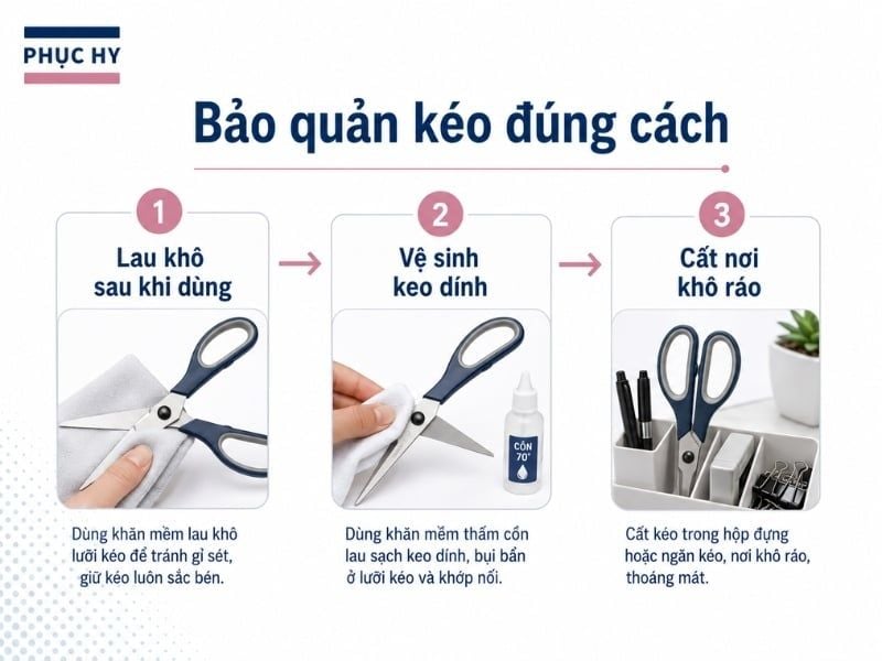 Cách bảo quản kéo văn phòng không bị gỉ và lâu cùn