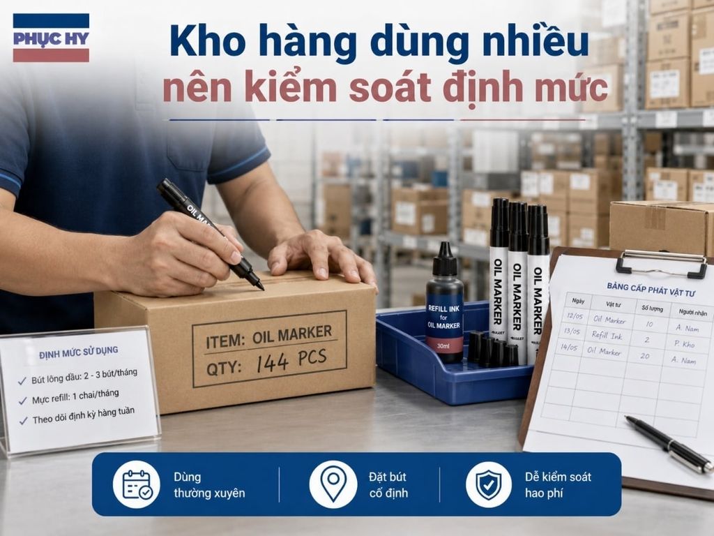 Bút lông dầu dùng trong kho hàng và khu đóng gói