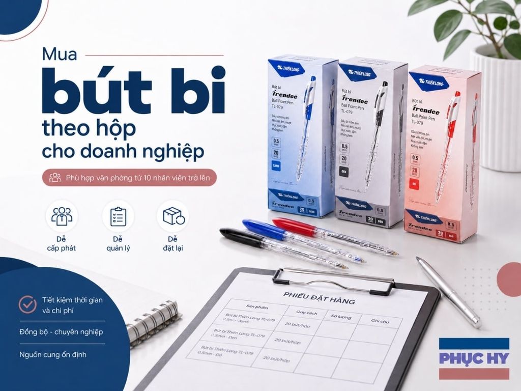 Mua bút bi theo hộp cho doanh nghiệp