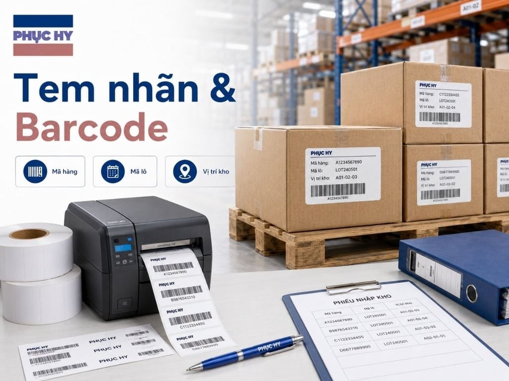Tem nhãn barcode cho kho nhà máy
