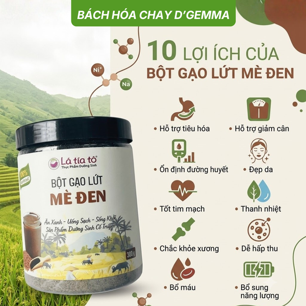 10 tác dụng của bột gạo lứt mè đen