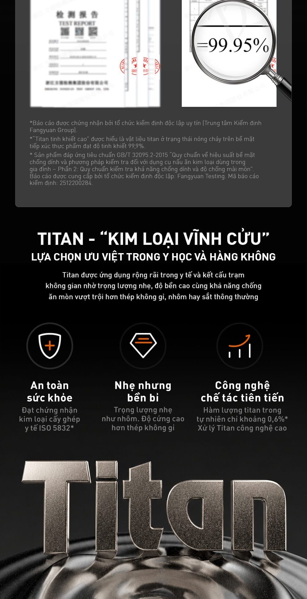 Chứng nhận Titan từ tổ chức uy tín an toàn cho sức khỏe JNRC-40N6 Ultra