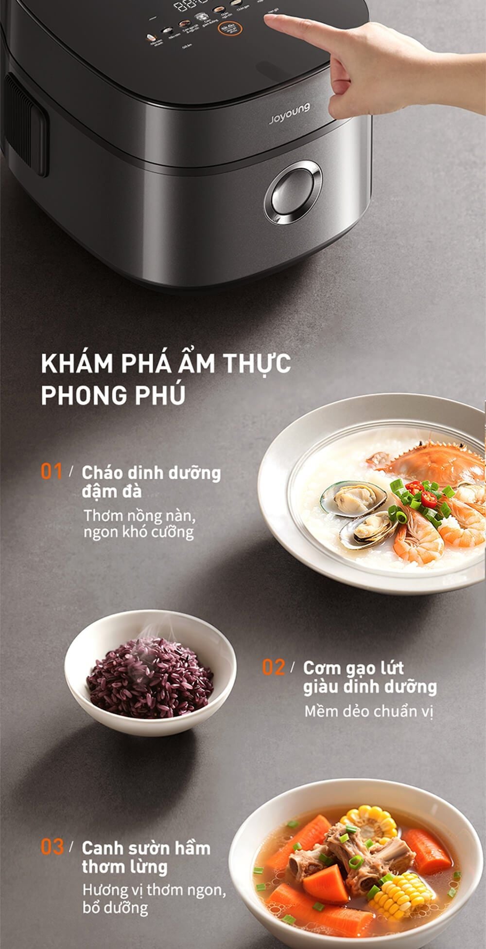 8 chức năng nấu đa năng trên JNRC-40N6 Ultra