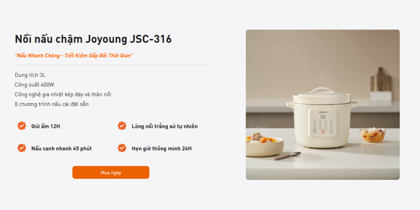 Mua nồi gốm sứ dưỡng sinh Joyoung JSC-316 dung tích 3L
