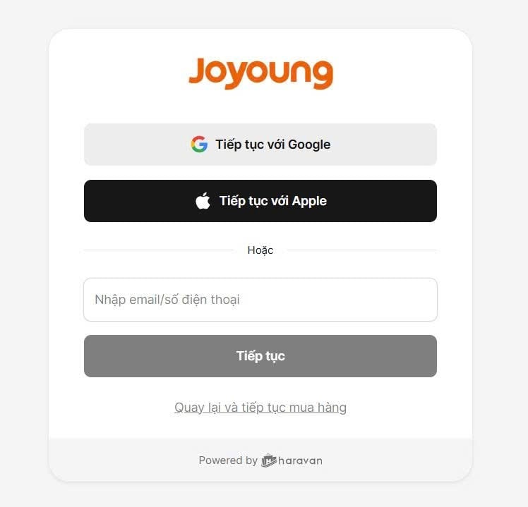 Đăng ký đăng nhập thành viên Joyoung Membership