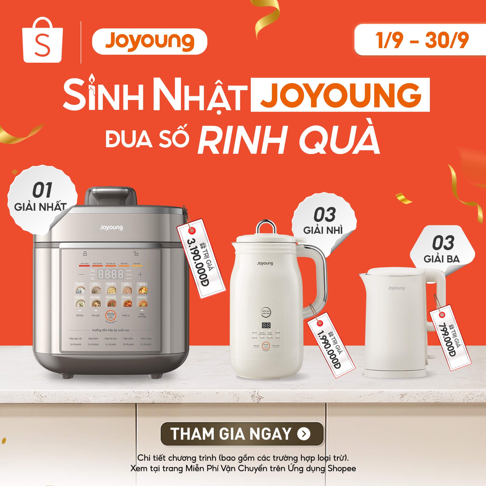Sinh Nhật Joyoung - Đua Số Rinh Quà trên Shopee Mall