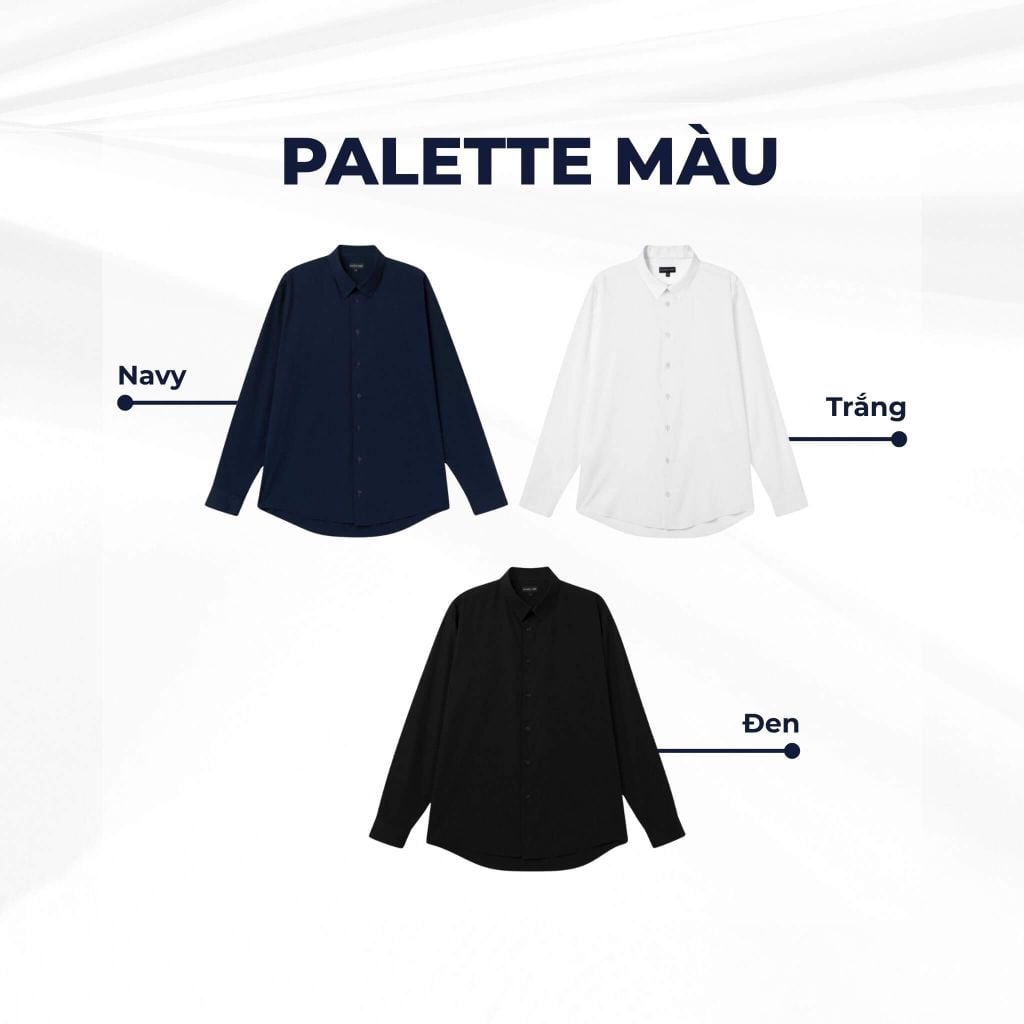 mô tả bảng màu áo sơ mi bamboo riviera