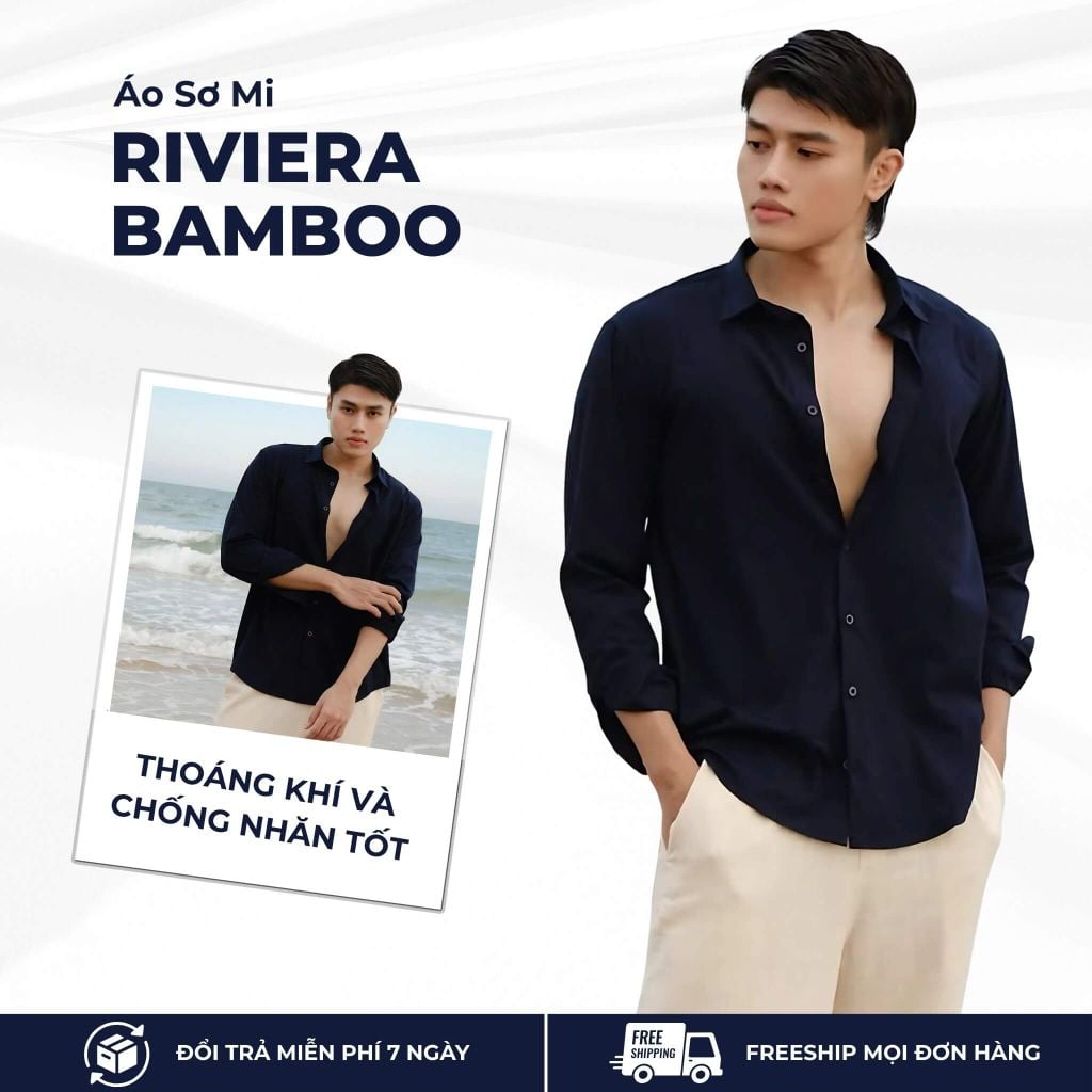 mô tả áo sơ mi bamboo riviera