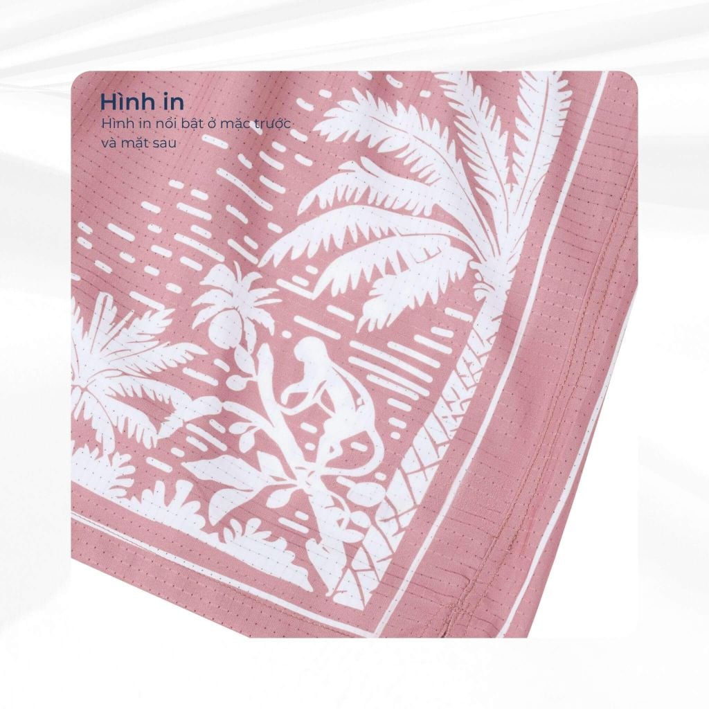 mô tả hình in quần short trong set đồ Pink Paradise