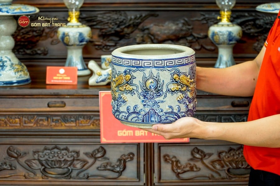 Bộ Đồ Thờ Bác Hồ (Cao Cấp 16 Món) Men Rạn