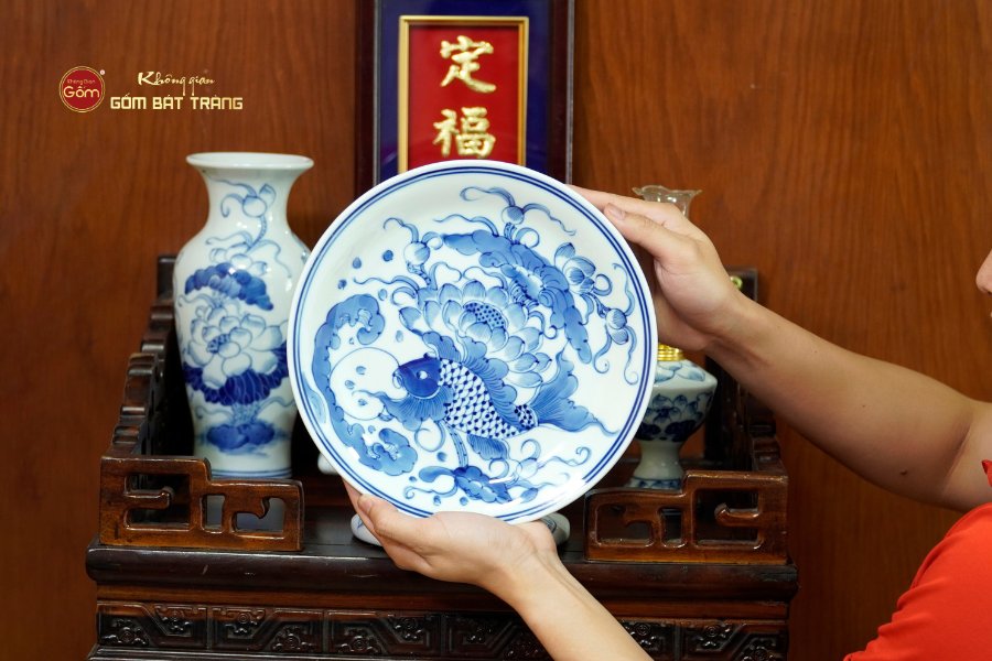 Bộ Đồ Thờ Ông Táo (Cơ Bản 6 Món) Men Lam