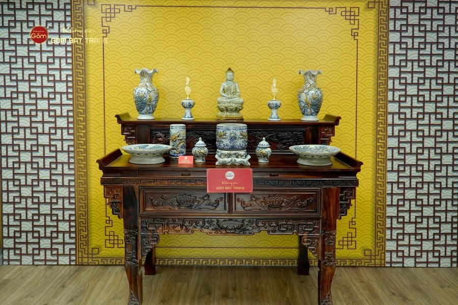 Bộ Đồ Thờ Phật (Cơ Bản 11 Món) Men Rạn