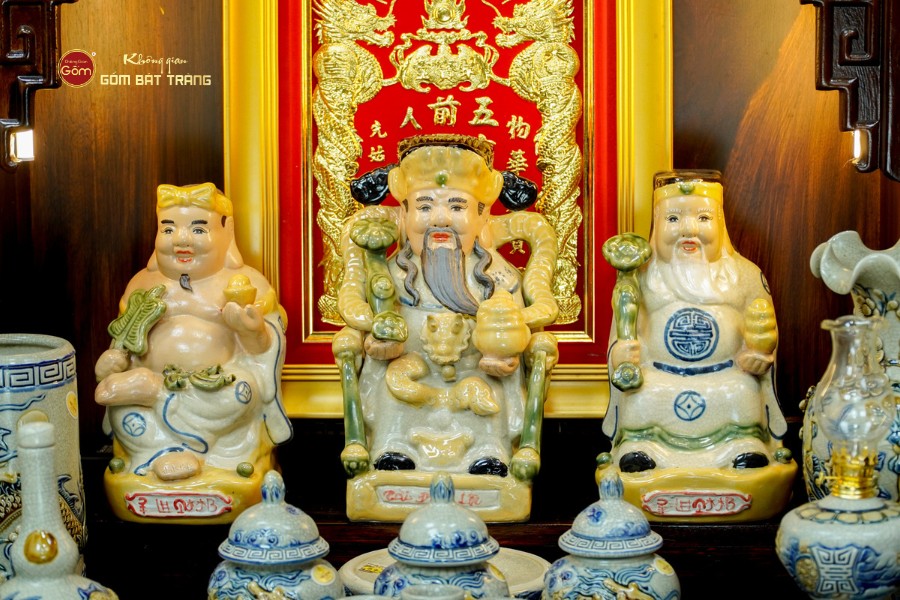 Bộ Đồ Thờ Thần Tài Thổ Địa (Hào Gia 14 Món) Men Rạn