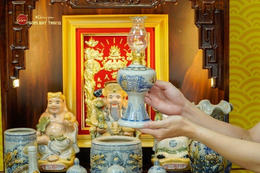 Bộ Đồ Thờ Thần Tài Thổ Địa (Hào Gia 14 Món) Men Rạn