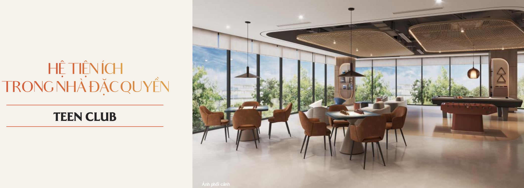 Không gian giải trí Teen Club năng động được thiết kế riêng cho thanh thiếu niên tại Masteri Cosmo Central