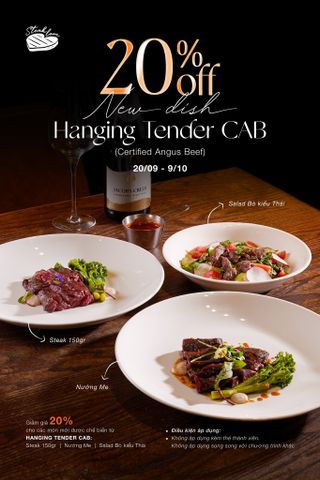 𝐍𝐄𝐖 𝐃𝐈𝐒𝐇 – 𝟐𝟎% 𝐎𝐅𝐅 𝐇𝐀𝐍𝐆𝐈𝐍𝐆 𝐓𝐄𝐍𝐃𝐄𝐑 𝐂𝐀𝐁