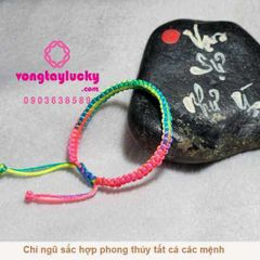 vòng tay handmade, vòng tay ngũ sắc, chỉ đỏ may mắn, quà tặng 1/6
