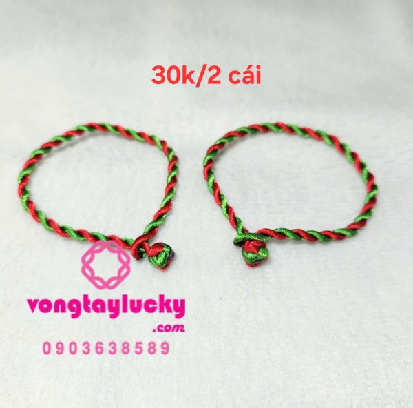vòng tay handmade, vòng tay ngũ sắc, chỉ đỏ may mắn, quà tặng 1/6